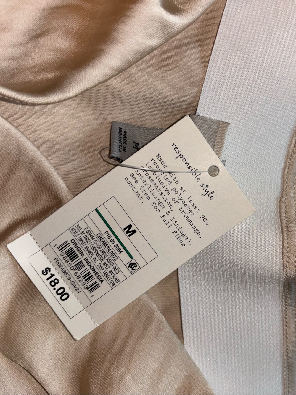 A New Day Cream Satin A Line Mini Skirt - Picture 3 of 7